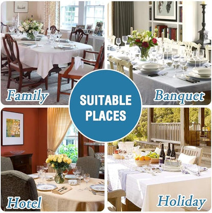 H.VERSAILTEX Linen Textured Table Cloths 54 x 108 Inch Premium Solid Tablecloth Spill-Proof Waterproof Table Cover for Dining Buffet Feature Extra Soft and Thick Fabric Wrinkle Free, Taupe
