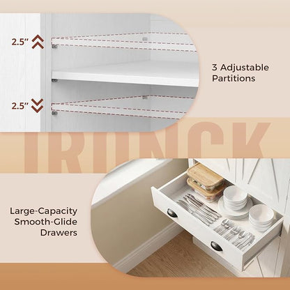 IRONCK Storage Cabinet with Drawers and Doors for Living Room and Entryway | Open Shelves, Adjustable shelves, Organized essentials