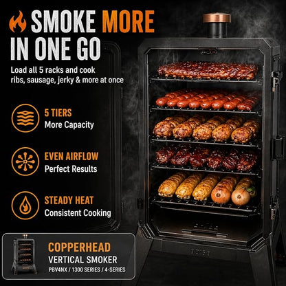Uniflasy PBV4NX Smoker Racks for Pit Boss 1300 Onyx Vertical Pellet | 19.76 X 12 inch Racks for Pit Boss 4 Series Vertical Pellet Smoker, Cast Iron for Smoking Meat and Outdoor Grilling