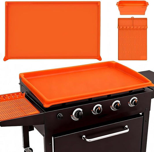 joyhalo Full-Edge 36" Blackstone Silicone Griddle Cover, with 16" Silicone Spatula Mat and Grease Cup Liners, Perfect Combination for Blackstone Griddle Accessories for All-Season Outdoor Use