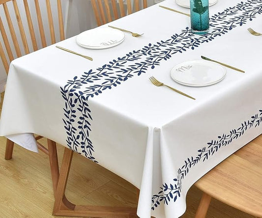 Wipeable Waterproof Tablecloth Vinyl Tablecloths for Rectangle Tables Heavy Duty PVC Tablecloth for Kitchen Dining Table(Rattan, 54'' x 84'')