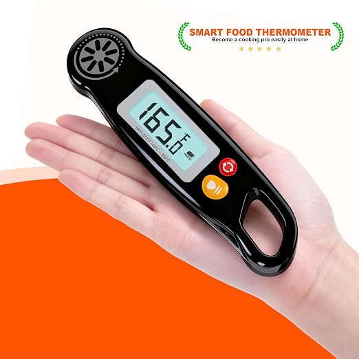 Meat Thermometer Digital - Instant Read Food Thermometer with Backlight for Cooking Grilling Baking Kitchen Candy BBQ Oil Liquid, Backlit Display, Battery Included