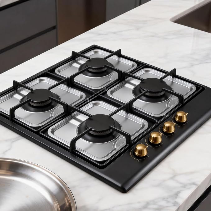 Angoily 4 Pcs Burner Covers, 7.68 Inch Stainless Steel Square WP786333, AP6011553, PS11744751 Gas Stove Burner Liner, Heavy Thick Kitchen Bib Drip Pan Top Cover Heat Resistant Replacement Pan