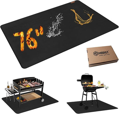 MODIGT Large 76"×52" Under Grill Mat for Outdoor Grill,Double-Side Fireproof & Heat-Resistant Outdoor Grill Mat,Protective Mat for Patio,Courtyard,Tabletop