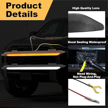 Led Grille Lights bar for 2022-2026 Toyota Tundra TrdSport Off-road | Daytime Running Drl Grills led Bar Turn Signal Light For Tundra trd assembly accessories