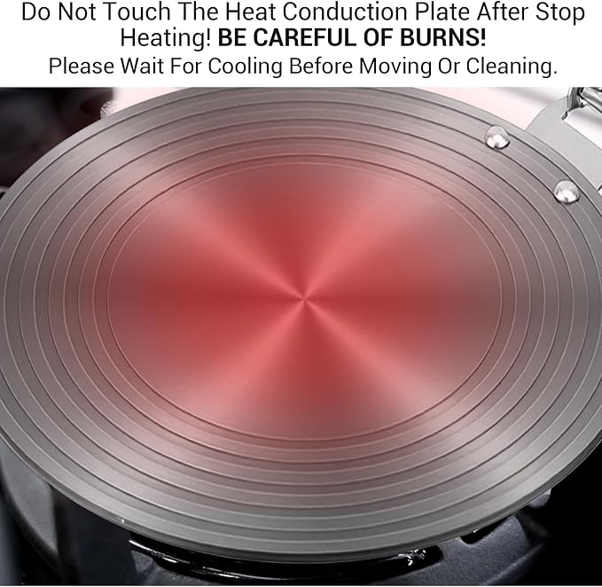 2-Pack Heat Diffuser for Gas Stove with Foldable Handle, 9.5" & 11" Gas Stove Diffuser Plate for Even Heating, Aluminum Simmer Plate for Electric Stoves, Defrosting Tray, Flame Guard