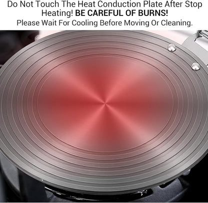 2-Pack Heat Diffuser for Gas Stove with Foldable Handle, 9.5" & 11" Gas Stove Diffuser Plate for Even Heating, Aluminum Simmer Plate for Electric Stoves, Defrosting Tray, Flame Guard