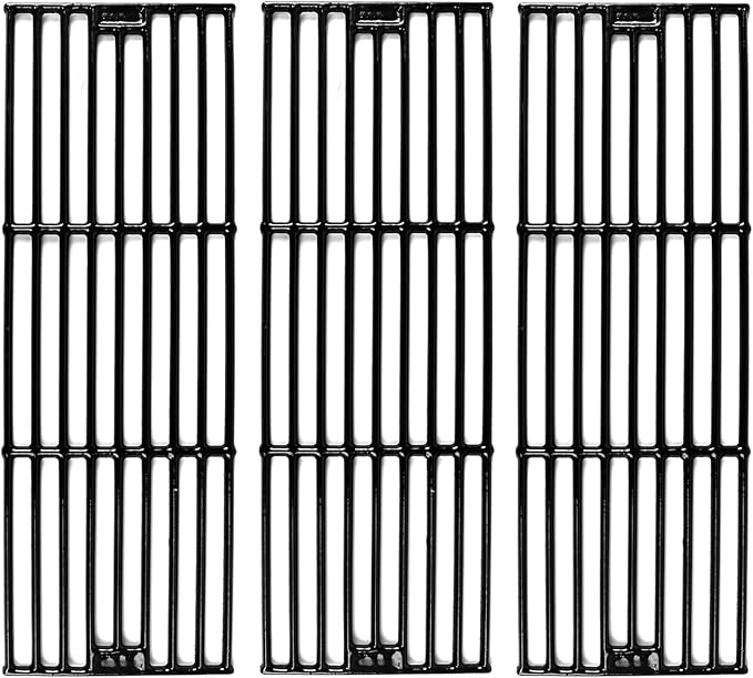 Hisencn Porcelain Cast Iron Cooking Grates for Char-Griller Duo 5050, 3001, 5650, 3008, 3030, 3725, 4000, 2121, King Griller 3008 5252, 19.75 inch Coated Cast Iron Grill Grids Replacement