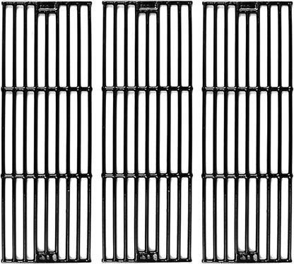 Hisencn Porcelain Cast Iron Cooking Grates for Char-Griller Duo 5050, 3001, 5650, 3008, 3030, 3725, 4000, 2121, King Griller 3008 5252, 19.75 inch Coated Cast Iron Grill Grids Replacement
