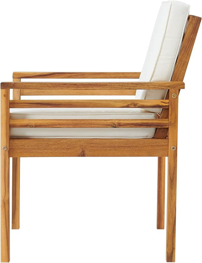 Alaterre Furniture, Okemo Acacia Wood Outdoor Dining Set, 63" W, Natural