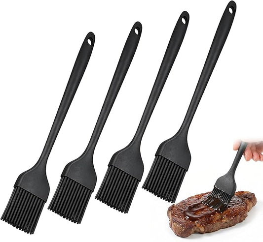 JJUNW 4PCS Silicone Pastry Brushes, Oil Baking Brushes, Heat Resistant Cooking Brush for Kitchen Baking Barbecue BBQ Cooking Grilling