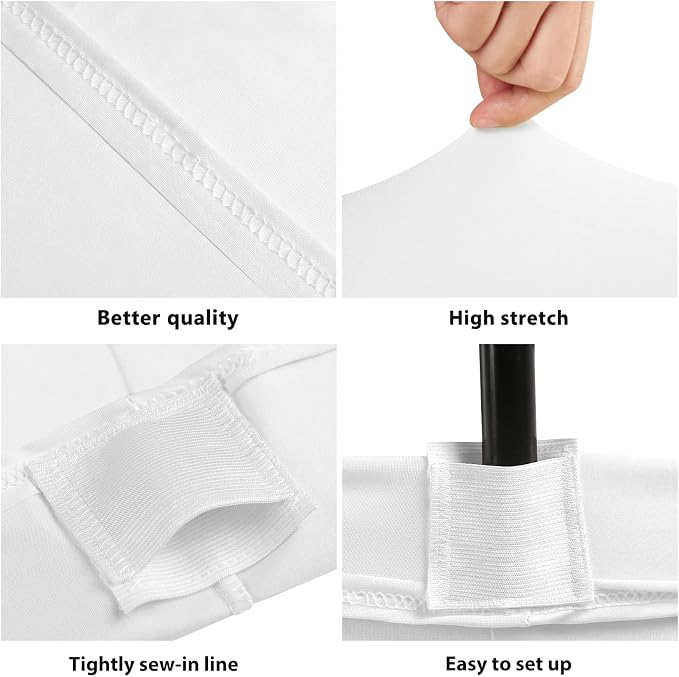 BDDC 4ft Stretch Spandex Fitted Table Cloth for 4 Foot Tables | GRS-Certified Eco-Friendly Fabric, Elastic Fit Rectangle Tablecloth, Washable, Wrinkle-Free, For Events & Parties