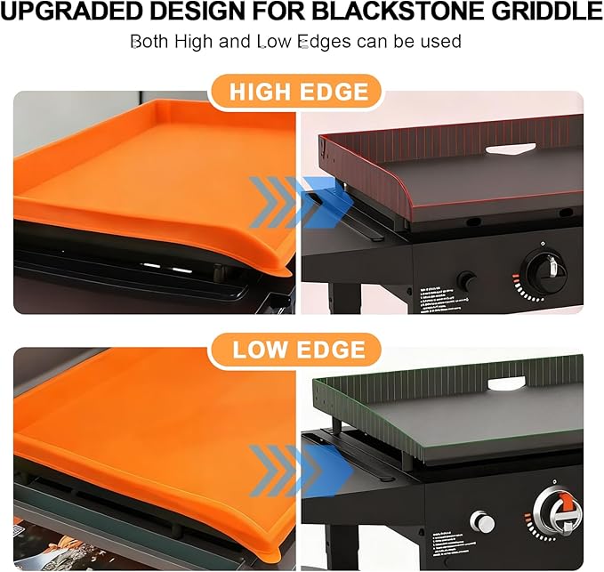 Full-Edge 36" Silicone Griddle Cover, with 16" Silicone Spatula Mat, Compatible with Blackstone Griddle, Perfect All-Season Outdoor Protection Combination