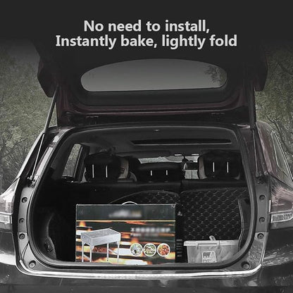 Portable Charcoal Grill Foldable BBQ Grills Outdoor Cooking Charcoal Barbeque for Picnic Camping Patio Backyard Cooking - with Non-Stick Frying pan