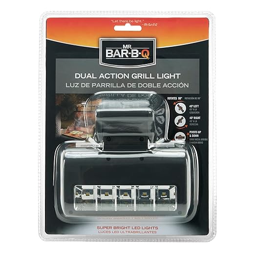 Mr. Bar-B-Q Super Bright BBQ LED Grill Dual Action Light, Adjustable Light Head & Strap for Entire Grilling Space, Water & Heat Resistant