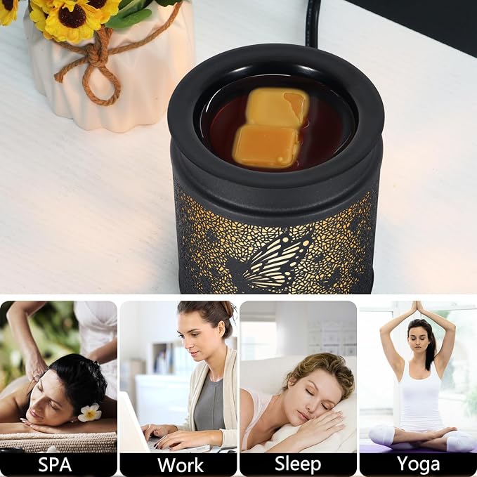 kobodon Wax Melt Warmer Metal Wax Warmer for Scented Wax (Flower Fairy) | Electric Fragrance Candle Oil Burner 2 in 1 Wax Melts as Gifts for Moms Grandma Women Girls