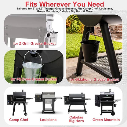 30 Pack BAC608 Grease Bucket Liner for Traeger Timberline and Timberline XL Drip Tray Liner, Traeger Flatrock Accessories Grease Bucket Liner, Traeger Lronwood, Lronwood XL Accessories Drip Tray Liner