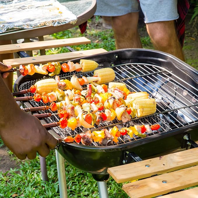 Kisangel 10pcs Disposable Grill Topper, Aluminum BBQ Grill Mesh Mats, Heavy Duty Non-stick Barbecue Pads for Outdoor Cooking Accessories