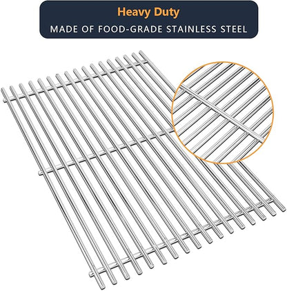7528 Cooking Grates for Weber Genesis E and S Series 300 E310 E320 S310 S320 Gas Grills, 304 Stainless Steel Grid 2 Pack for Pit Boss PB700 Series Grates 19.5 x 12.9 x 0.6"