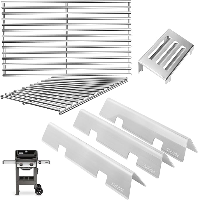 GS4 Spirit 2 Grill Parts for Weber GS4 Spirit II 200 SER, Replacement Parts for Weber GS4 Spirit 2 Flavorizer Bars/Flame Covers 7635 67045 3400301, Webber Grill Grates 7637 7849 & Heat Deflector 67060