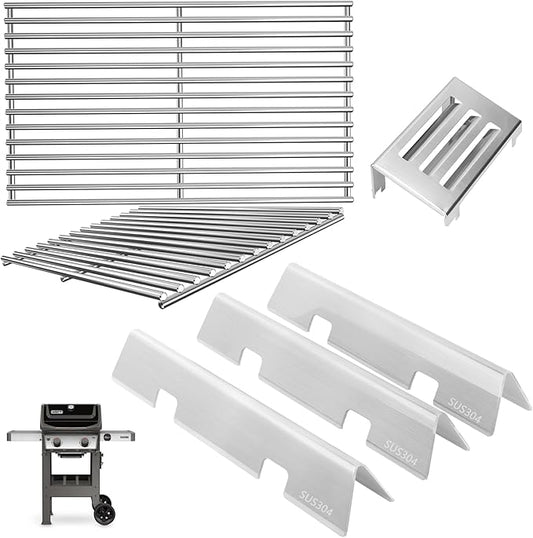 GS4 Spirit 2 Grill Parts for Weber GS4 Spirit II 200 SER, Replacement Parts for Weber GS4 Spirit 2 Flavorizer Bars/Flame Covers 7635 67045 3400301, Webber Grill Grates 7637 7849 & Heat Deflector 67060