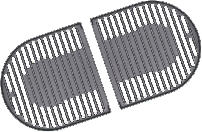 Hongso Matte Cast Iron Cooking Grate for Coleman Roadtrip Swaptop Grills LX LXE LXX, Non-Stick Camping Grill Grid, Half Grate of Coleman Roadtrip Parts, PCB012