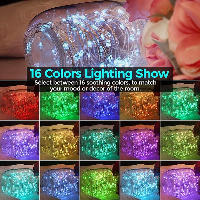 OMIKA LED String Lights Indoor Fairy Light Multi Color Changing, Waterproof Firefly Lights with Remote for Indoor, Bedroom, Wedding, Outdoor Christmas Decor (40 ft 120 LEDs USB & Battery Powered)