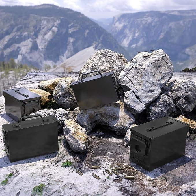 PATRON 30 & 50 Cal Ammo Can Metal Ammo Box Storage Crate Case for Shotgun Bullet Rifle Ammunition Waterproof (Black or Green)