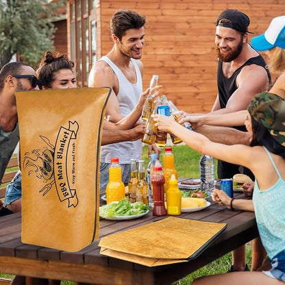 BBQ Blanket for Resting Meat,BBQ Brisket Blanket Meat Resting Blanket for Smoking, Reusable Smoker Grilling Meat Insulated Resting Bag with Wide Mouth for Large Brisket/Beef (Regular 21in)