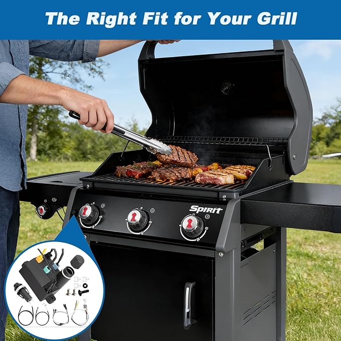 SafBbcue 7643 Grill Igniter Replacement Igniter Kit for Weber Spirit 220 and 320 Gas Grills - Compatible with Models Featuring Front-Mounted Control Panels