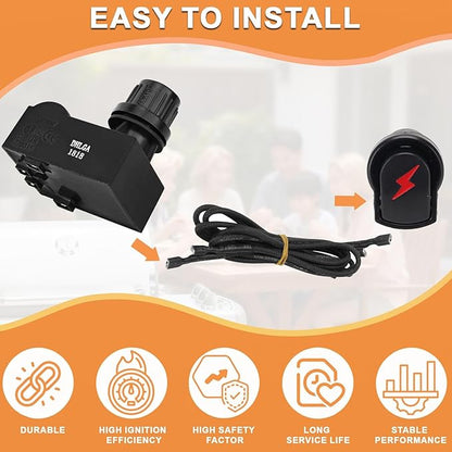 2 Outlet Grill Igniter G511-0055-W1 for Charbroil Ignitor Replacement, Electronic Ignition Module w/ Wires & 1 Push Button for Charbroil Surefire Ignition Systems Ignitor for Char-broil Parts 80018343