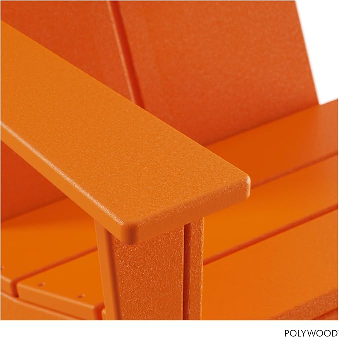 POLYWOOD Contemporary Modern Oversized Adirondack Chair in Tangerine