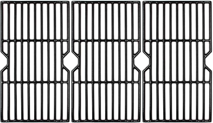Hongso 16 7/8" Polished Porcelain Coated Cast Iron Grill Grates 463436215 Replacement for Charbroil 463420508 463440109 463439915 463434313 461471717 463436214 Thermos 461442114 Grill Models, 3-Pack