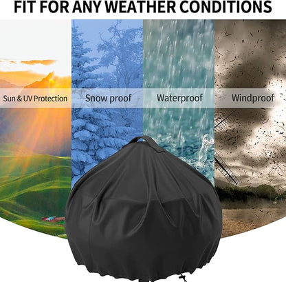Grill Cover for George Foreman and Cuisinart,Outdoor/Indoor Electric Grills Cover,Waterproof BBQ Round Grill Cover-20x18 Inch