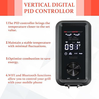 Replacement 80147 Digital PID Vertical Control Board Parts for PBV4PS2, Compatible with Pit Boss Pro Series II 4-Series Wood Pellet Vertical Smoker, Comes with WiFi and Bluetooth Function
