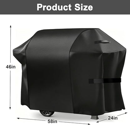 Grill Cover, 58-inch Heavy Duty Oxford Outside Waterproof Grill Covers, Dust-Proof Windproof UV Resistant BBQ Gas Cover Fit Most Brands Char Broil, Weber, Brinkmann, Holland