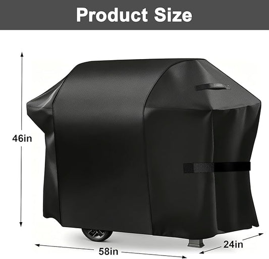 Grill Cover, 58-inch Heavy Duty Oxford Outside Waterproof Grill Covers, Dust-Proof Windproof UV Resistant BBQ Gas Cover Fit Most Brands Char Broil, Weber, Brinkmann, Holland
