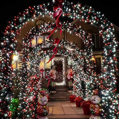 QITONG 165ft 500 LED Red and White Christmas Lights Outdoor, Christmas String Lights with Green Wire, 8 Modes Twinkle Tree Lights Plug in