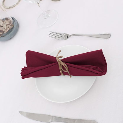 H.VERSAILTEX Cloth Napkins Set of 12 (18" X 18") Linen Textured Dinner Napkins Waterproof Soft Thick Durable Reusable Napkins with Hemmed Edges for Dinners, Weddings and Everyday Use, Christmas Red