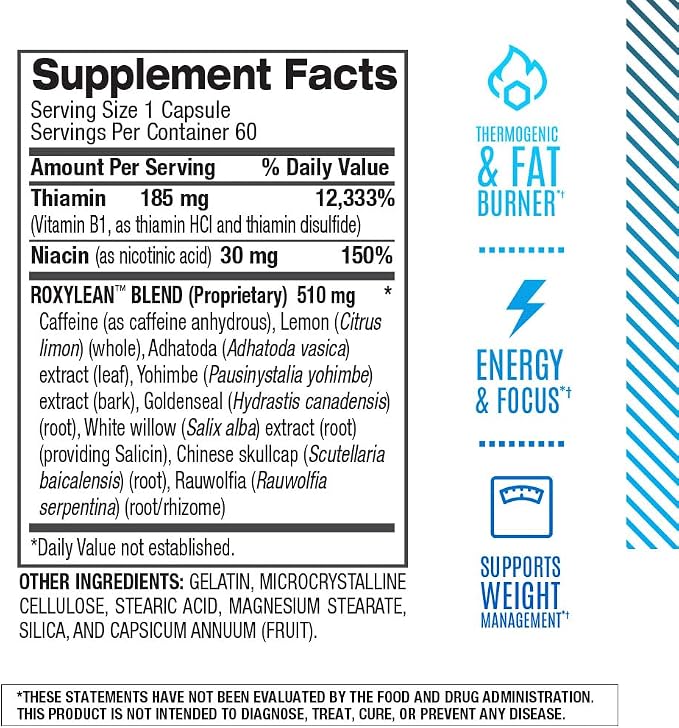 BPI Sports - Roxylean Extreme Fat Burner & Weight Loss Supplement, 60 Count (Packaging May Vary)