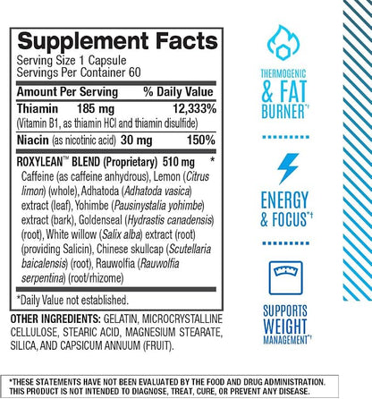 BPI Sports - Roxylean Extreme Fat Burner & Weight Loss Supplement, 60 Count (Packaging May Vary)