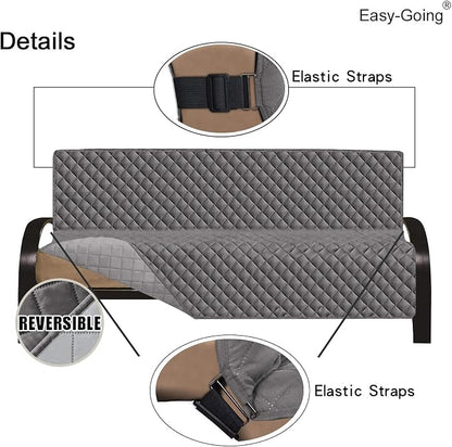 Easy-Going Reversible Couch Cover, Large Futon Sofa, Gray/Light Gray | Machine Washable Slipcover For Dogs, Water Resistant Furniture Mat For Living Room, Non-Slip Sofa Cover, Pet Friendly