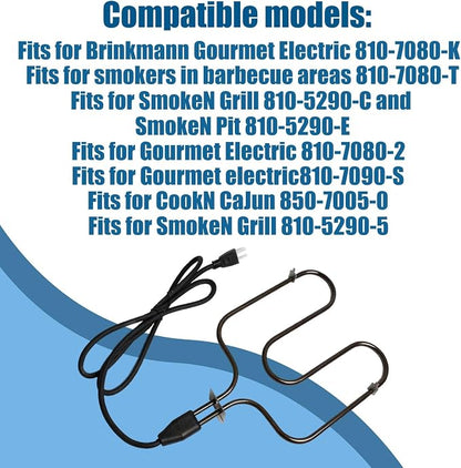 116-7000-0 Electric Smoking Machine Compatible With N Grill, Fits for Heating Elements of 1500w, 120v Electric Smokers, 70 Inches 810-5290-5 810-5290-C 810-7080-0 810-7080-K 810-7090-S Heating Element