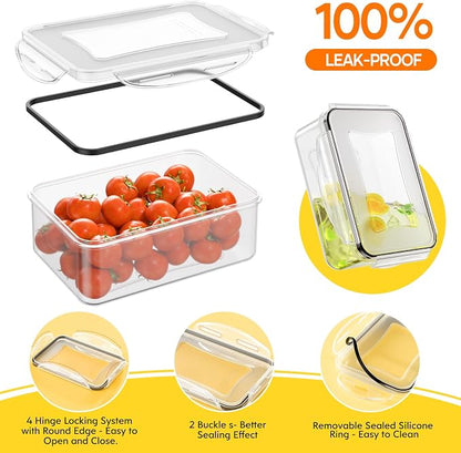 52 PCS Food Storage Containers with Lids Airtight (26 Lids & 26 Containers) | Reusable Plastic Leakproof Meal-Prep Container for Kitchen Storage Organization Microwave/Dishwasher Safe with Labels & Pen