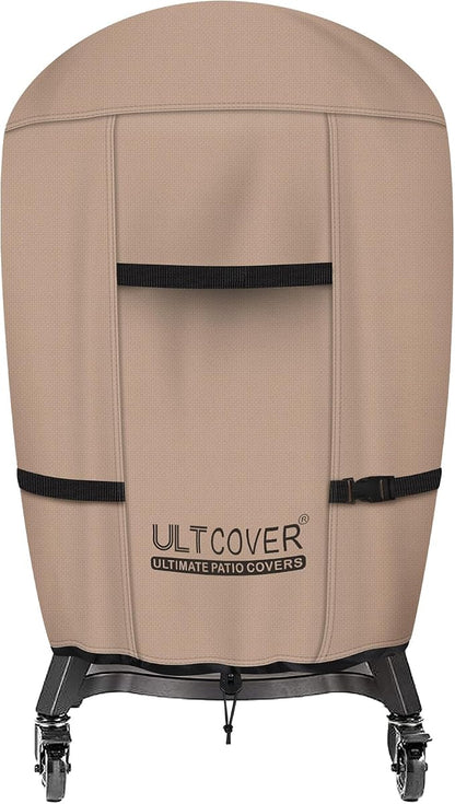 ULTCOVER Outdoor Waterproof Charcoal Kamado Joe Grill Cover for 18 inch Char-Griller Char-Broil and Other Round Smokers Size Up to 30” Dia x 45” H