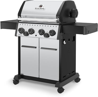 Broil King 865387 Crown S 490 4-Burner Natural Gas Grill with Side Burner and Rear Rotisserie Burner in Stainless Steel
