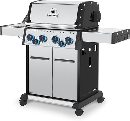 Broil King 677347 Baron S 490 Pro IR 4-Burner Pellet Ready Natural Gas Grill in Stainless Steel with Infrared Infrared Side Burner and Rear Rotisserie Burner