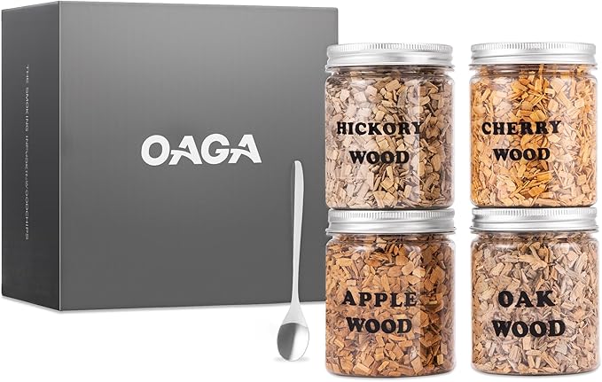 Natural Wood Chips for Cocktail Smoker - 4 Flavors - for Cocktail Parties, Fast-Burning Smoking Chips Compatible with Electric Whiskey Smokers & Smoke Guns, Smoker Accessories Gift Set for Men