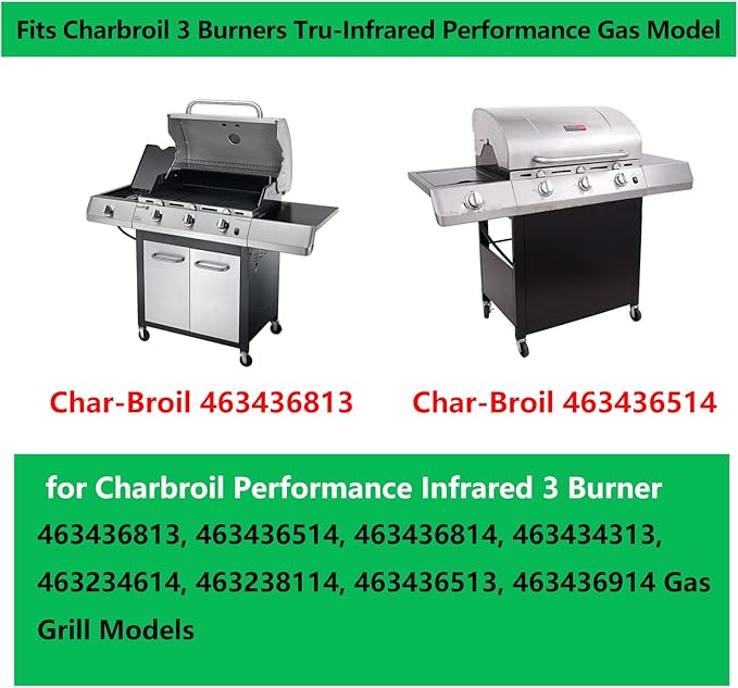 Hongso 16-7/8" X 9-1/4" Emitters Plates Grates G530-B700-W1 G458-0900-w1 for Charbroil 463436814 463436514 463434313 463274016 463274019 463280219 463280419 Tru-Infrared Performance 3 Burners Grills