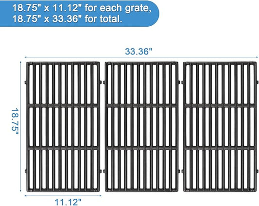 Grill Grates for Weber Genesis II - GS4 Cooking Grate Replacements for Weber 66089 66097, Cast Iron, 18.75"